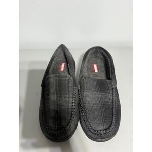 Levi's Fields Buffalo Men's L 9.5-10.5 Black Plaid Memory Foam Slippers New
